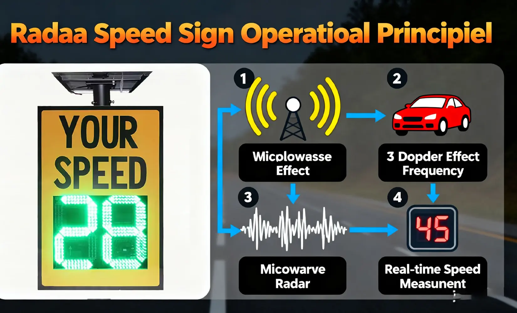 The working principle of radar speed signs
