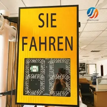 CE Certified Customizable German Language Radar Speed Sign with LED Feedback