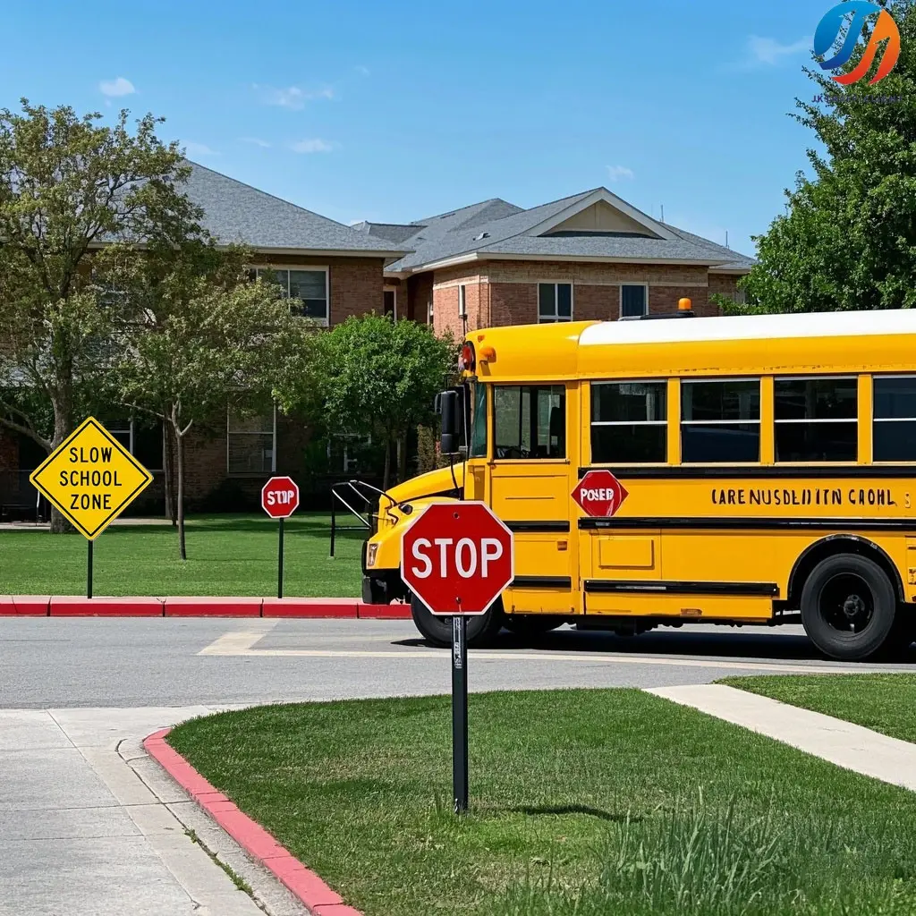 Solar School Zone Safety Sign LED Aluminum Traffic Warning Light Sign for School Bus Students (5).jpg