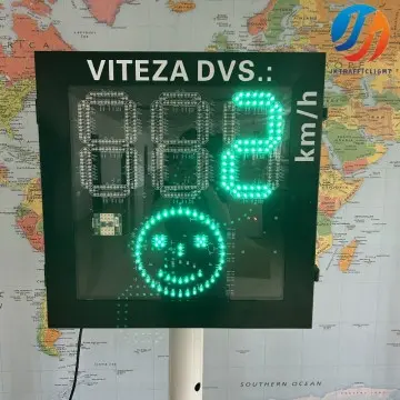 Solar Powered Vehicle Speed Feedback Sign Radar Speed Detector with Smiling and Crying Face