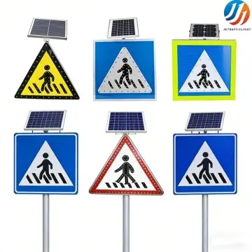 60*60cm/80*80cm Solar Powered LED Pedestrian Crossing Warning Sign