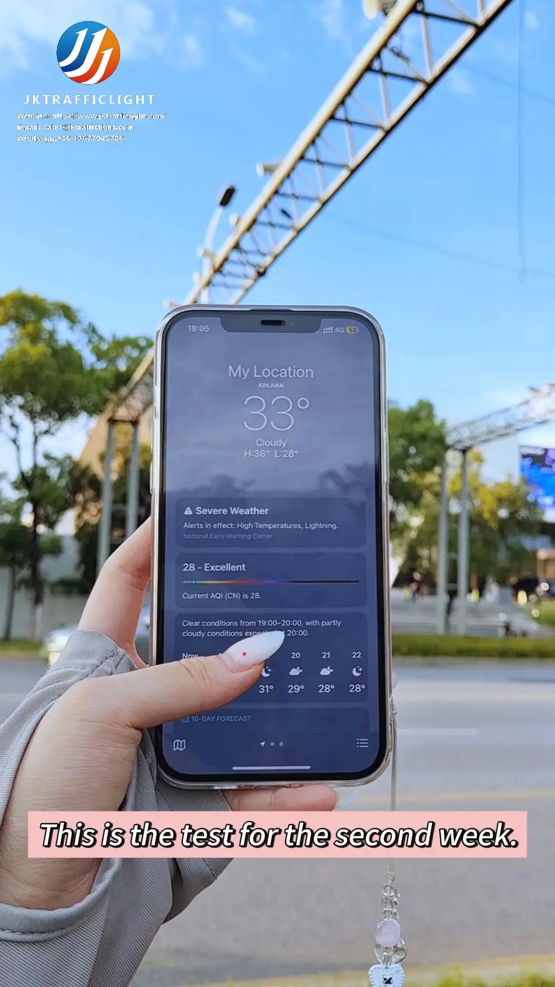JKTRAFFICLIGHT Radar Speed Sign Actual road test operation! Record of the second week
