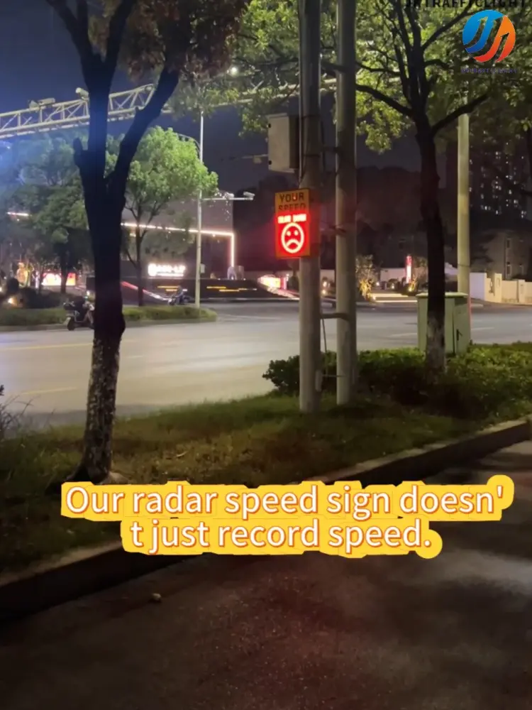 Radar Speed Sign at Night – Accurate & Visible with Smile/Frown Feedback